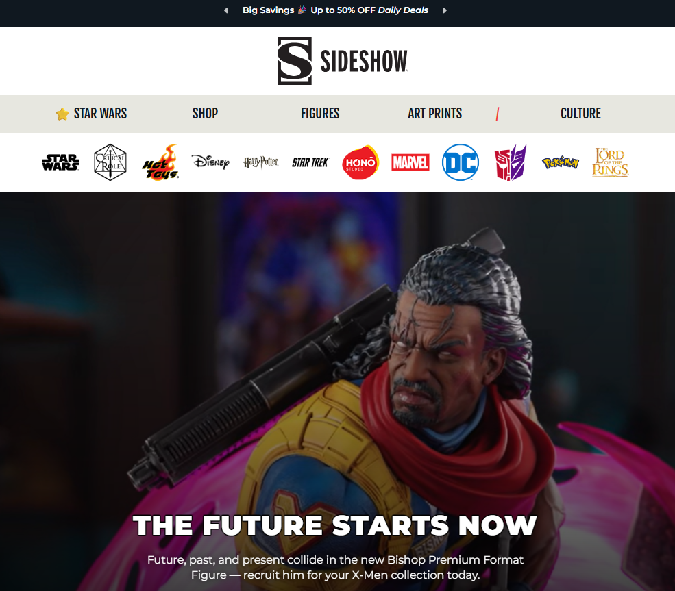 海外通販サイト【ホビー・雑貨】Sideshow Collectibles (サイドショウ・コレクティブルズ)TOP画面