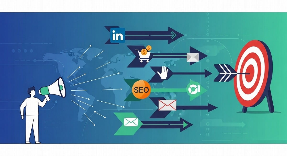 デジタルマーケティングのプロモーションには、LinkedInや広告、SEO、メールマーケティング等、様々な方法があります。