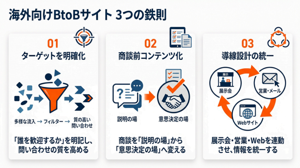 海外向けBtoBサイト3つの鉄則