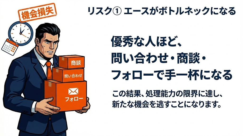 エースの営業マンがネックになる。