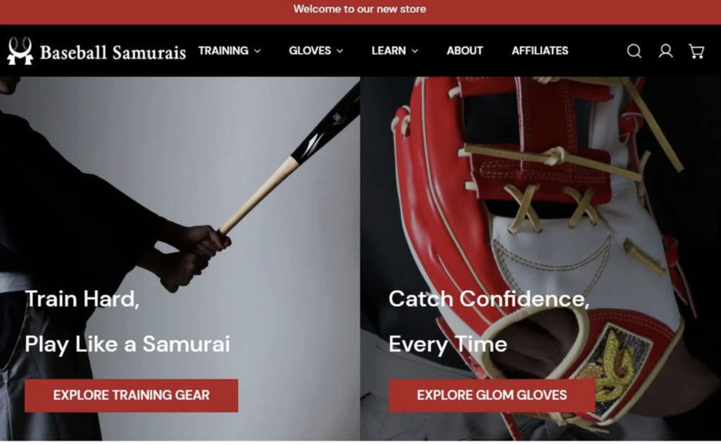 アメリカ向けブランドBaseball Samuraisの越境ECサイト